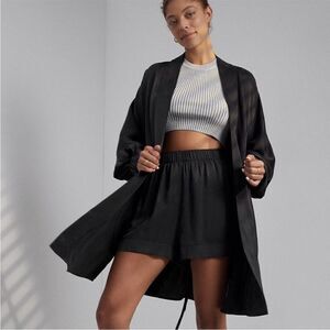 Lunya Washable Silk Robe Immersed Black Size L/XL NEW